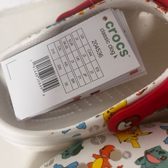 Kids Clogs - White and Red pokemon size 1 - Picture 2 of 4